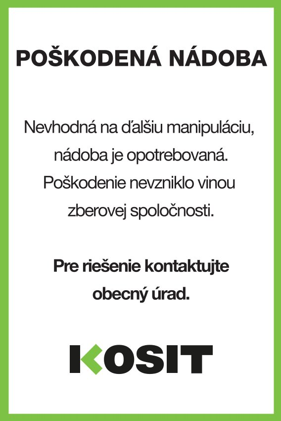 kosit poškodená nádoba